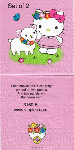 EAST-3160-B-S Set of 2 Hello Kitty Lamb Napkin for Decoupage