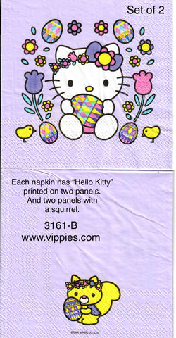 EAST-3161-B-S Set of 2 Hello Kitty Eggs Napkin for Decoupage