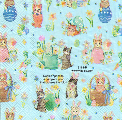 EAST-3162-B Easter Cats Napkin for Decoupage