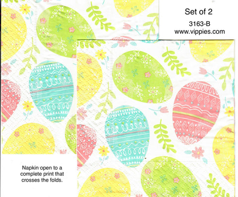 EAST-3163-B-S Set of 2 Bright Eggs Napkin for Decoupage