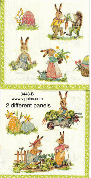 EAST-3443-B-S Set of 2 Peter Rabbit and Friends Napkin for Decoupage
