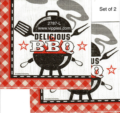 FD-2787-L-S Set of 2 Delicious BBQ Napkin for Decoupage