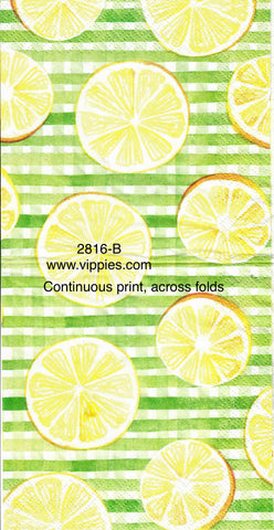 FD-2816-B Lemon Slices Green Checks Napkin for Decoupage