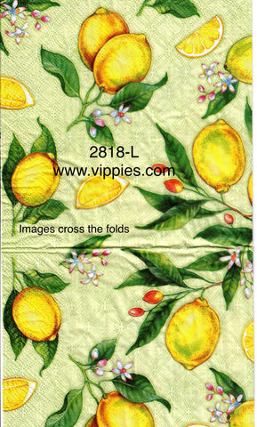 FD-2818-L Lemons Green Leaves Napkin for Decoupage