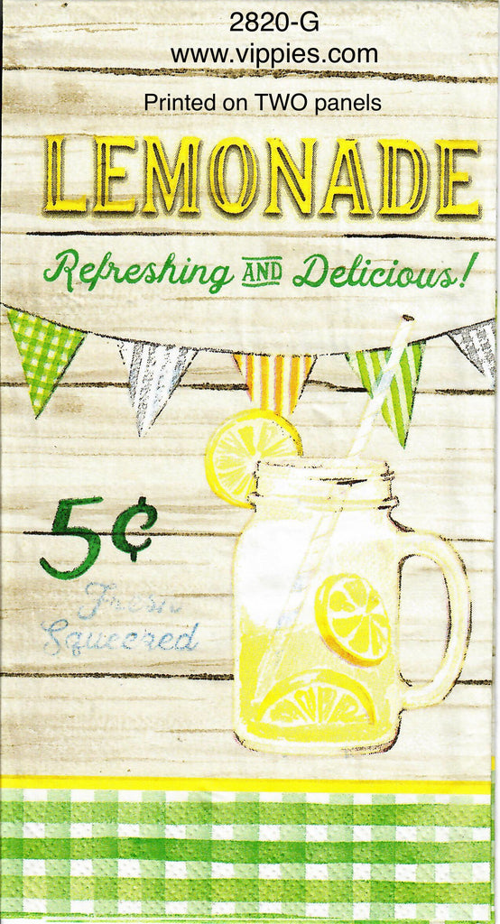 FD-2820-G Lemonade Pennants Guest Napkin for Decoupage