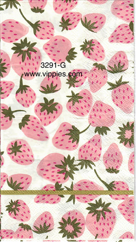 FD-3291-G Pink Strawberries Guest Napkin for Decoupage
