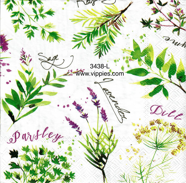 FD-3438-L Herbs Words Napkin for Decoupage
