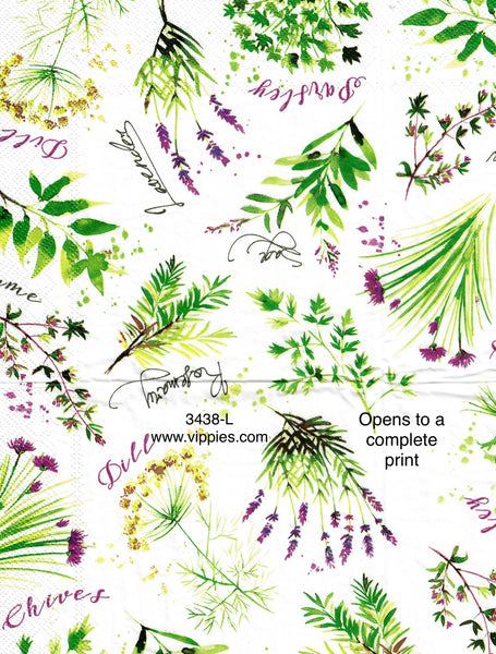 FD-3438-L Herbs Words Napkin for Decoupage
