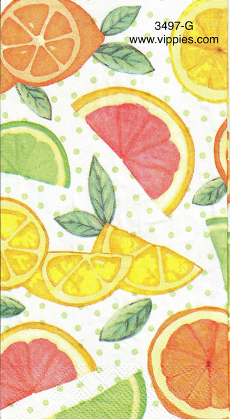 FD-3497-G Orange Lime Slices Guest Napkin for Decoupage