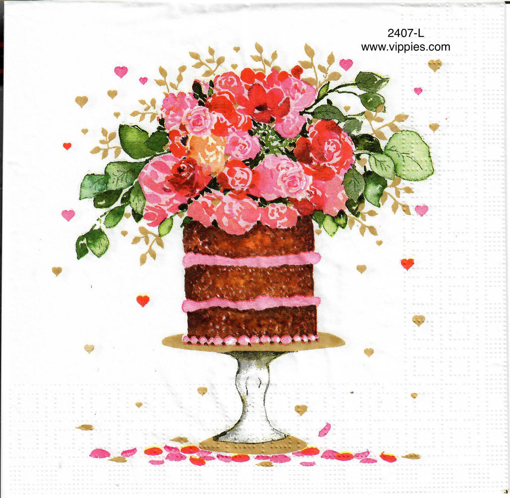FL-2407-L Floral Cake Napkin for Decoupage