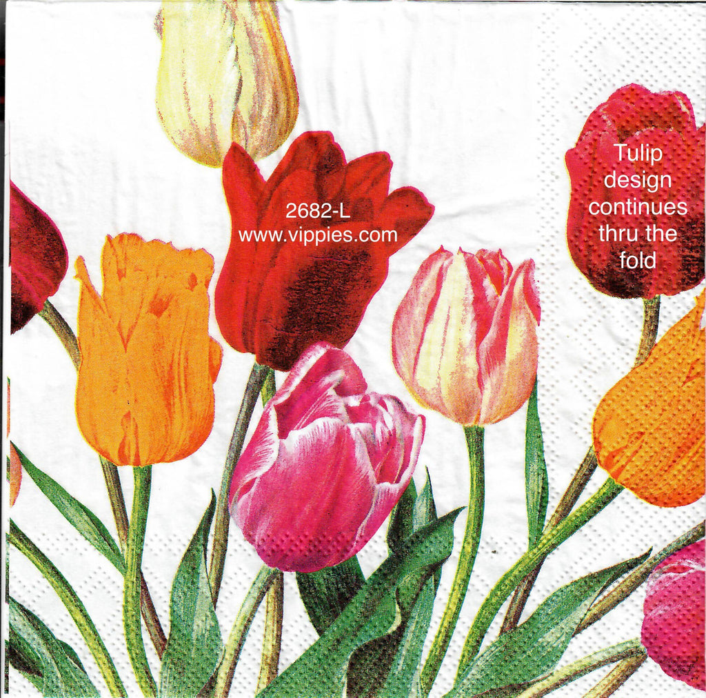 FL-2682-L Colorful Tulips Napkin for Decoupage