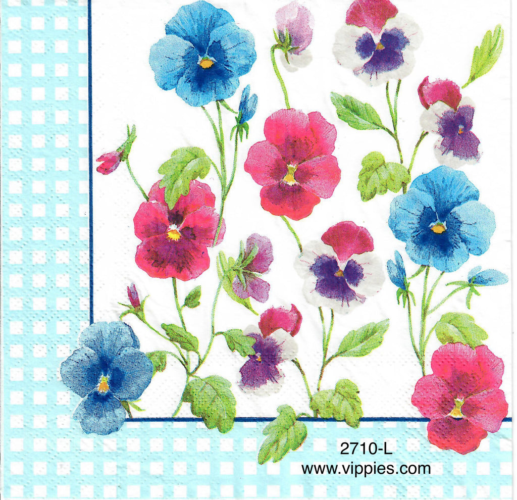 FL-2710-L Bright Pansies Napkin for Decoupage