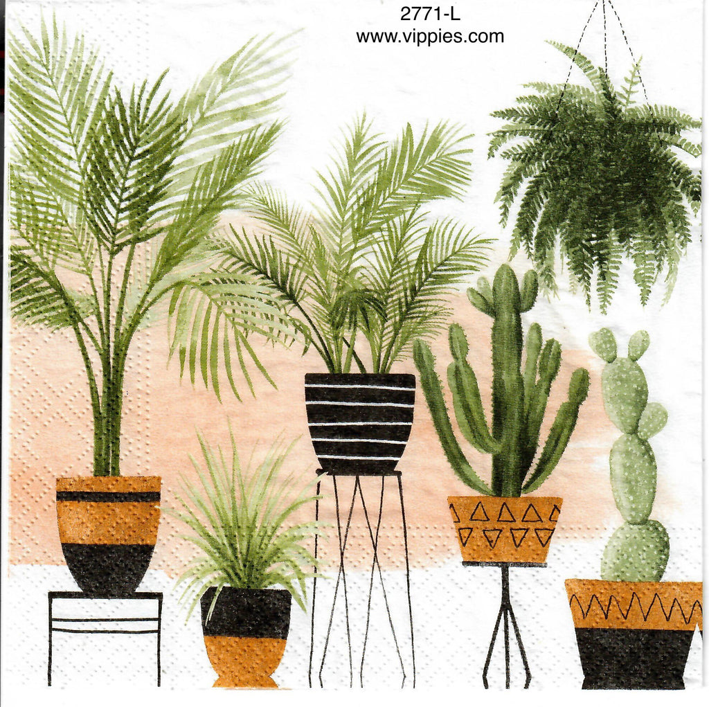 FL-2771-L Green House Plants Napkin for Decoupage