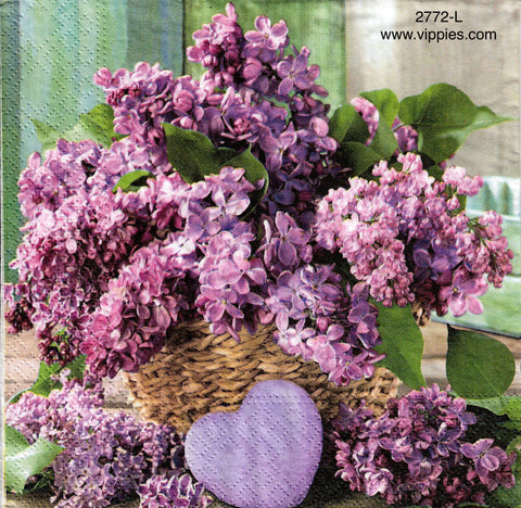 FL-2772-L Lilacs in Basket Napkin for Decoupage