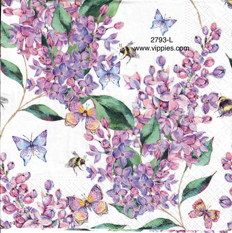 FL-2793-L Lilacs Butterflies Napkin for Decoupage