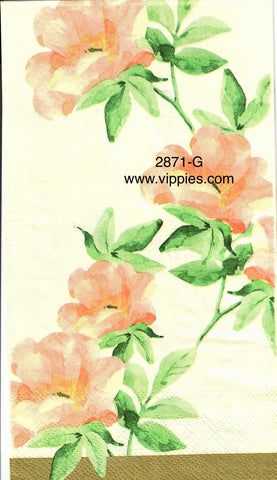 FL-2871-G Pink Floral Vine Guest Napkin for Decoupage
