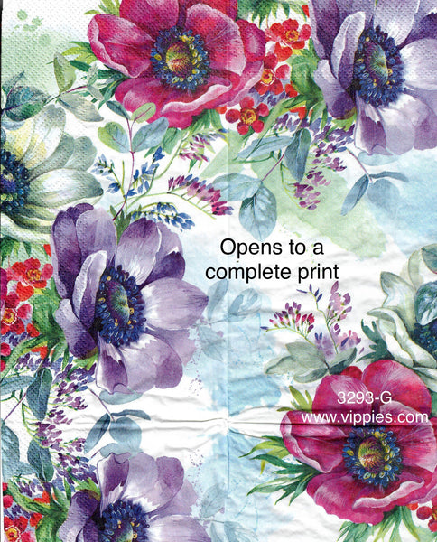 FL-3293-G Large Florals Guest Napkin for Decoupage