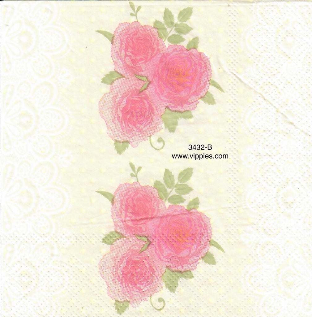FL-3432-B Rose Garland Napkin for Decoupage