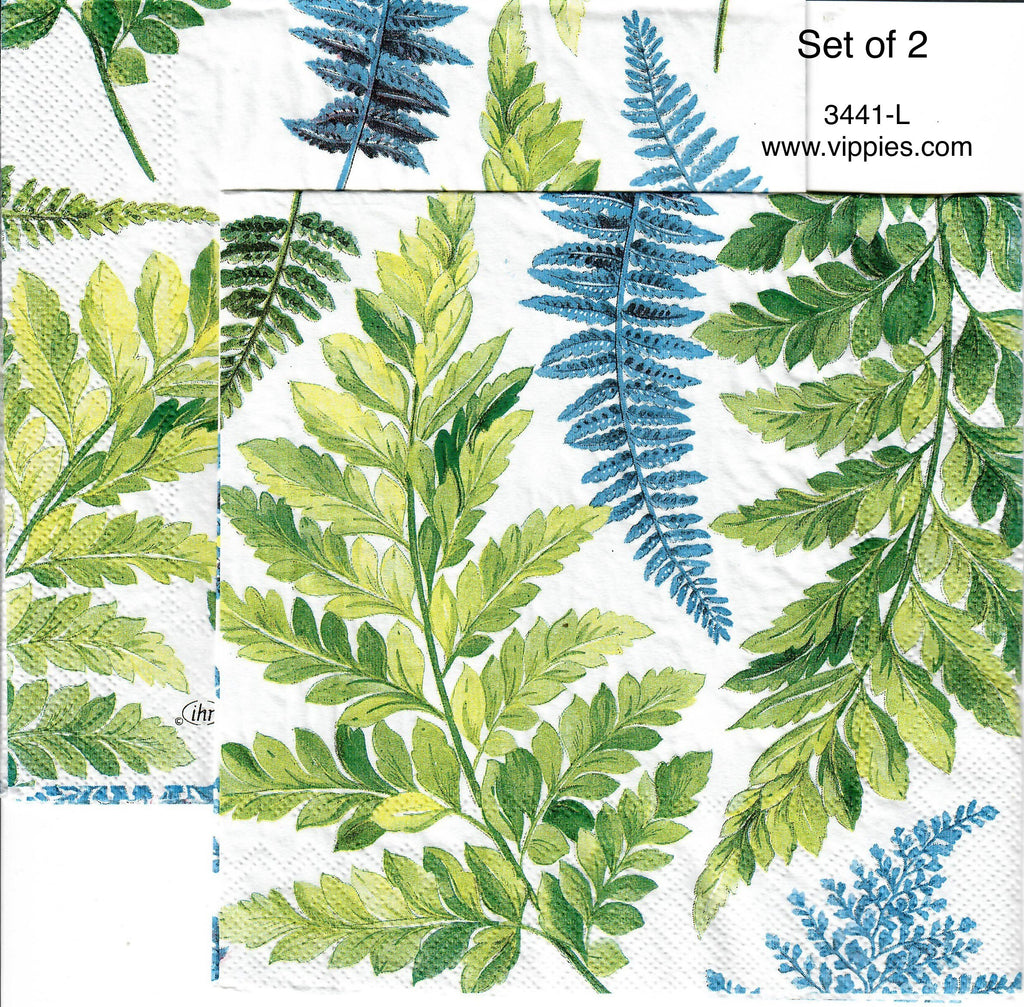 FL-3441-L-S Set of 2 Ferns Napkin for Decoupage