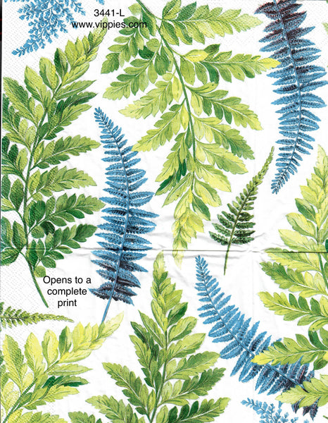 FL-3441-L-S Set of 2 Ferns Napkin for Decoupage