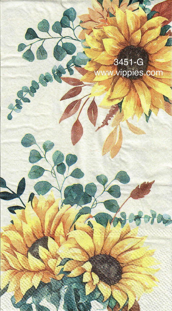 FL-3451-G Sunflower Group Guest Napkin for Decoupage