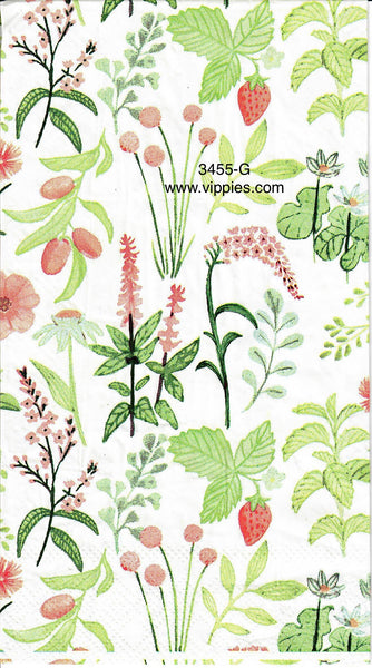 FL-3455-G Strawberry Floral Guest Napkin for Decoupage