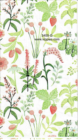 FL-3455-G Strawberry Floral Guest Napkin for Decoupage