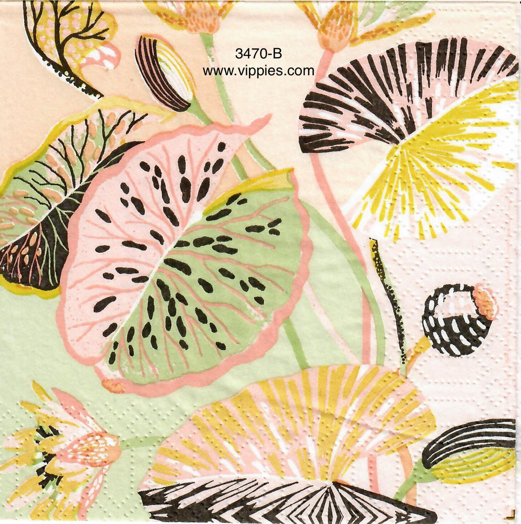 FL-3470-B MCM Floral Napkin for Decoupage