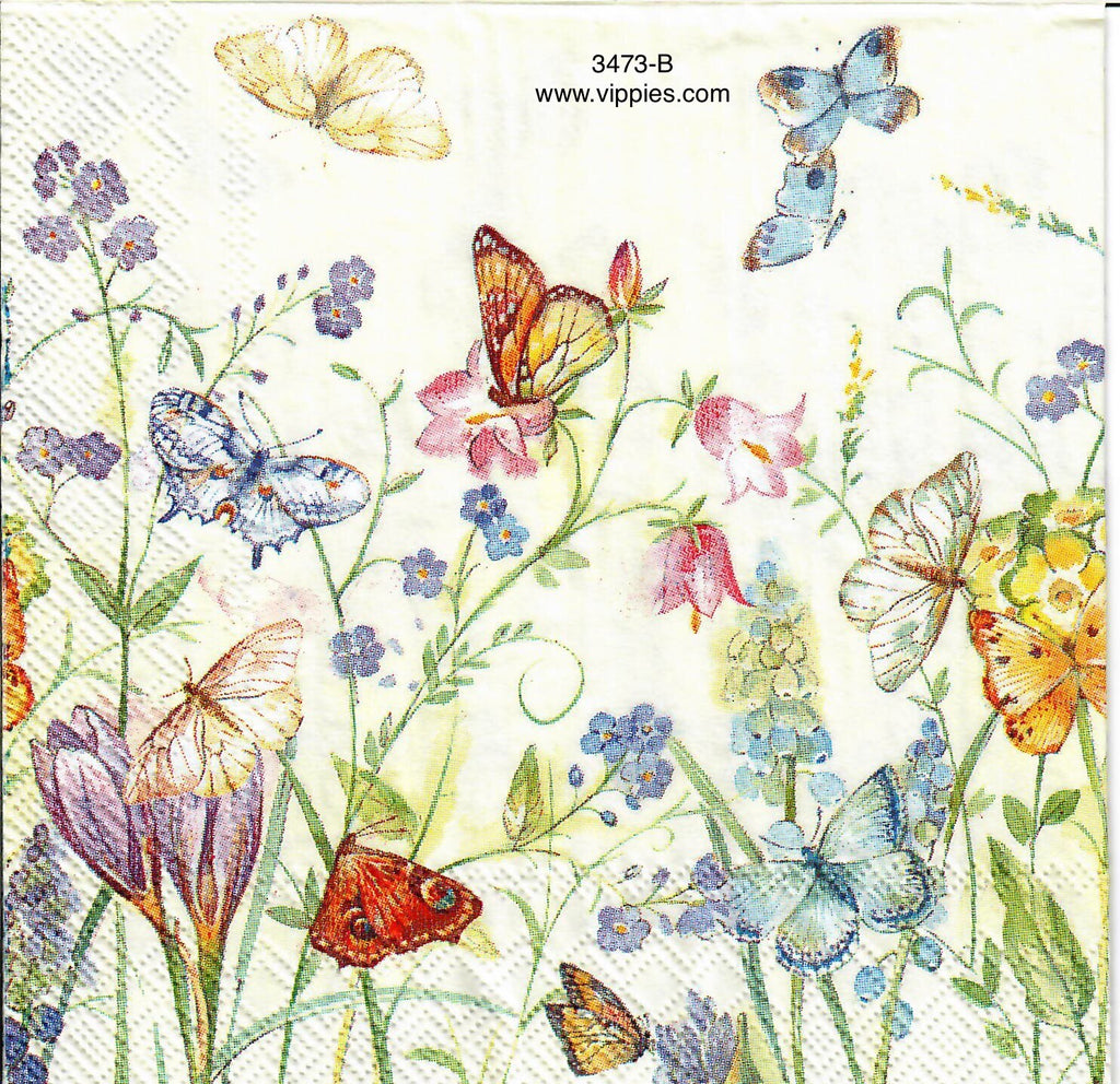 FL-3473-B Butterfly Gardens Napkin for Decoupage