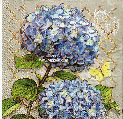 FL-3489-B Large Blue Hydrangea Napkin for Decoupage