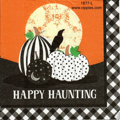 HWN-1877-L Happy Haunting Crow Moon Napkins for Decoupage