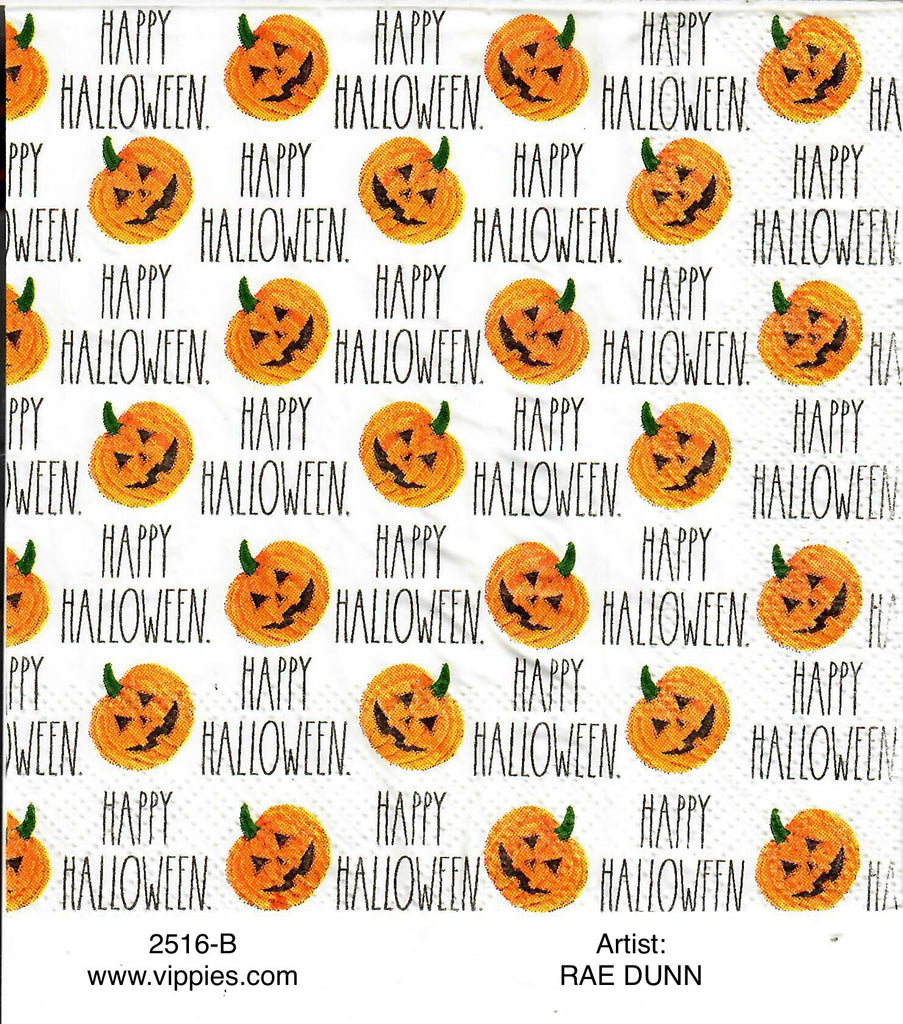 HWN-2516-B RD Jacks Happy Halloween Napkin for Decoupage