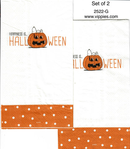 HWN-2522-G-S Set of 2 Happiness Halloween Snoopy Guest Napkin for Decoupage