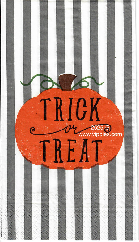 HWN-2525-G Trick or Treat Stripes Guest Napkin for Decoupage