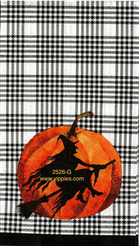 HWN-2526-G Witch Plaid Guest Napkin for Decoupage