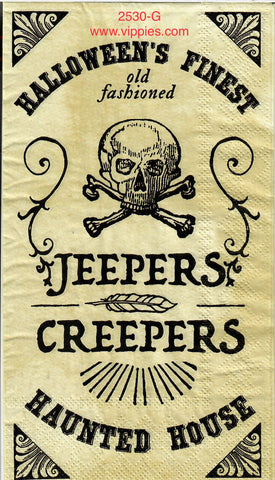 HWN-2530-G Jeepers Creepers Skull Guest Napkin for Decoupage