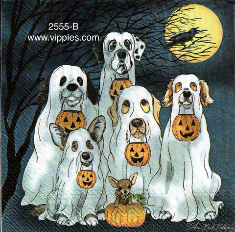 HWN-2555-B Ghost Dogs Napkin for Decoupage