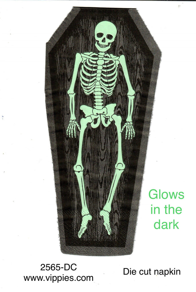 HWN-2565-DC Skeleton Glow In Dark Die Cut Napkin for Decoupage