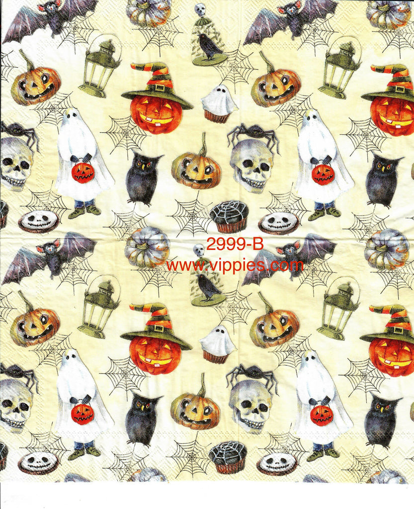 HWN-2999-B Halloween Allover Print Napkin for Decoupage