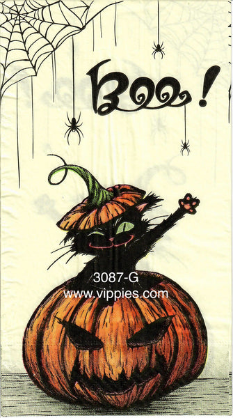 HWN-3087-G-S Set of 2 Cat Boo Napkin for Decoupage