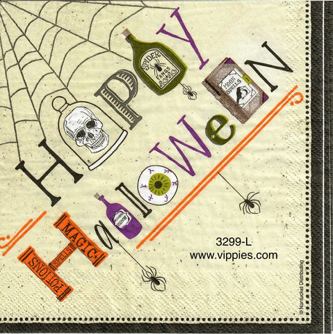 HWN-3299-L Happy Halloween Picture Letters Napkin for Decoupage