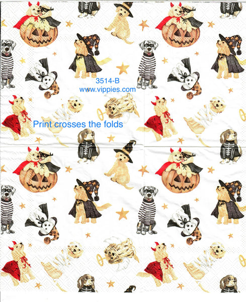 HWN-3514-B Dog Costumes Napkin for Decoupage