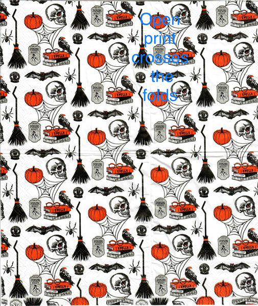 HWN-3519-B Spooky Halloween Print Napkin for Decoupage