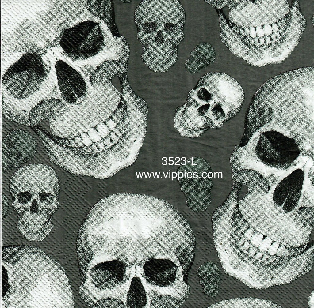 HWN-3523-L Realistic Skulls Napkin for Decoupage