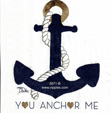 LVY-2671-B You Anchor Me Napkin for Decoupage