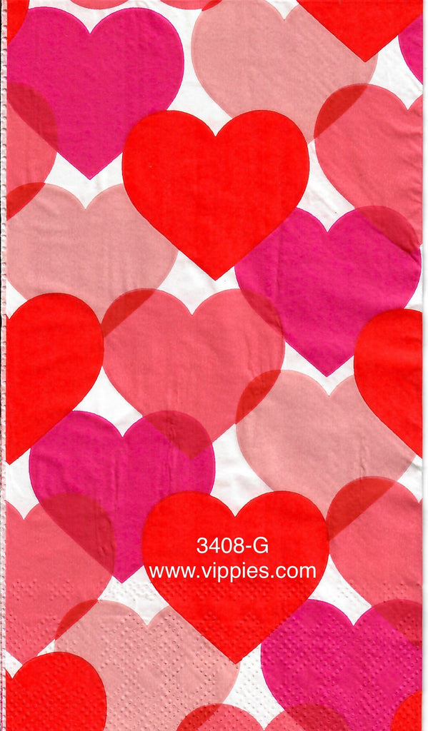 LVY-3408-G Multi Hearts Guest Napkin for Decoupage