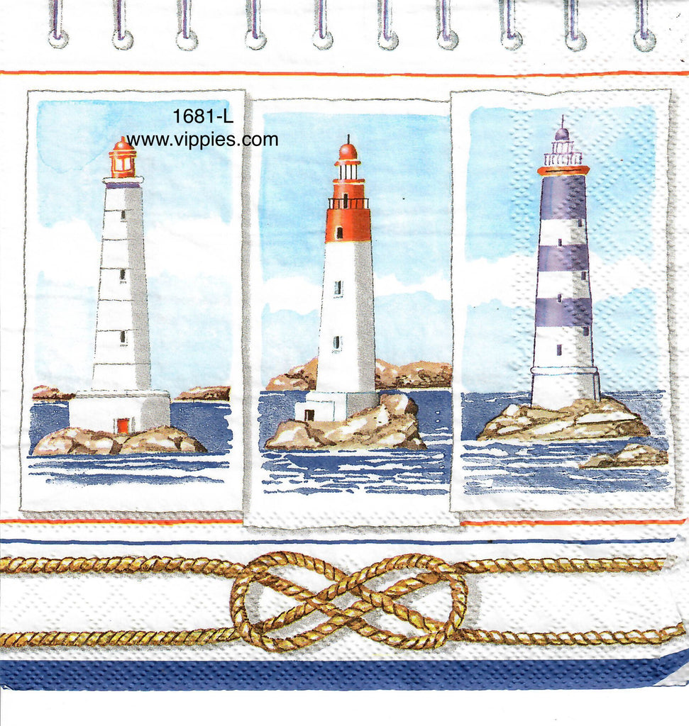 NS-1681-L Lighthouses Knot Napkin for Decoupage