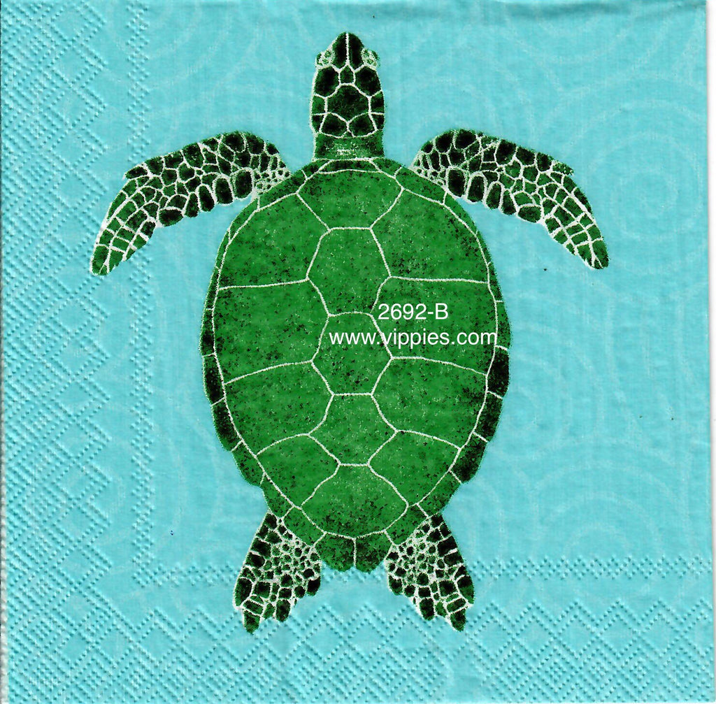 NS-2692-B Green Turtle Turquoise Napkin for Decoupage