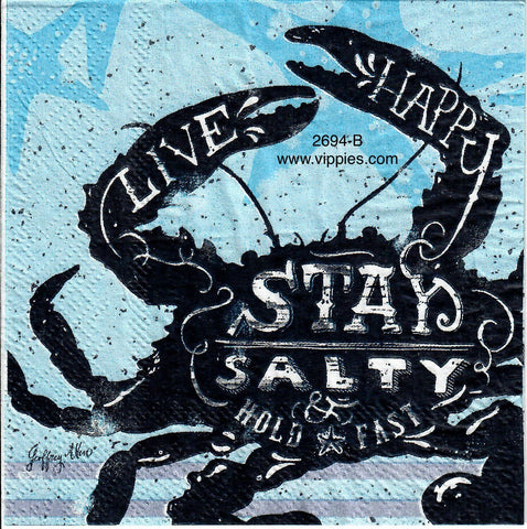 NS-2694-B Crab Stay Salty Napkin for Decoupage