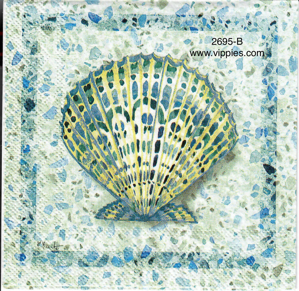 NS-2695-B Beautiful Scallop Mosaic Napkin for Decoupage
